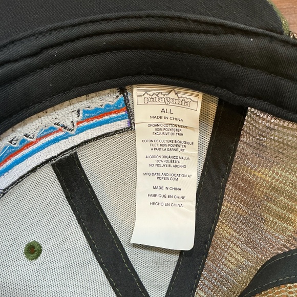 Patagonia P-6 Logo LoPro Trucker Hat Camo Green Adjustable Snapback - Picture 7 of 9